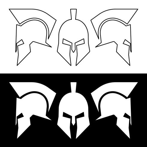 Ancient Roman or Greek helmet, silhouette line design