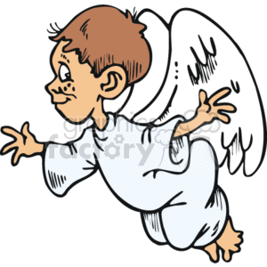 Boy angel flying clipart