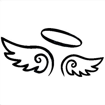 Angel Wings Decal with Halo, angels decals, angels stickers