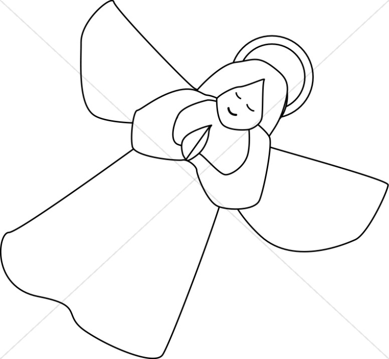 Outline angel clipart.