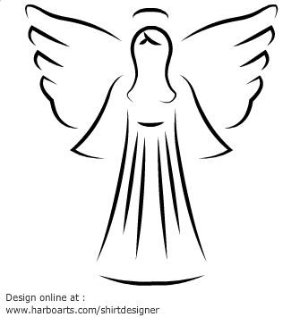 Vector angel drawn with with artistic outline