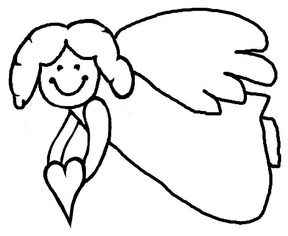 Angel outline drawings.