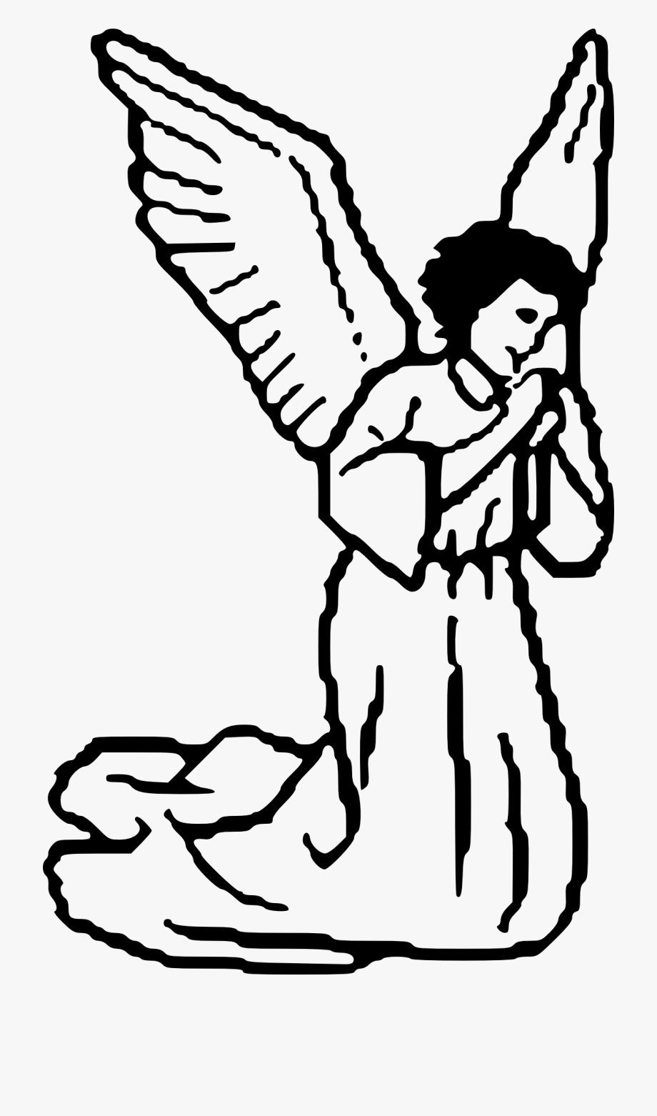 Angels clipart outline.