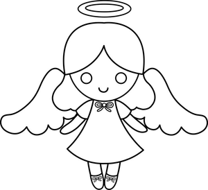 Black And White Baby Angel Clipart