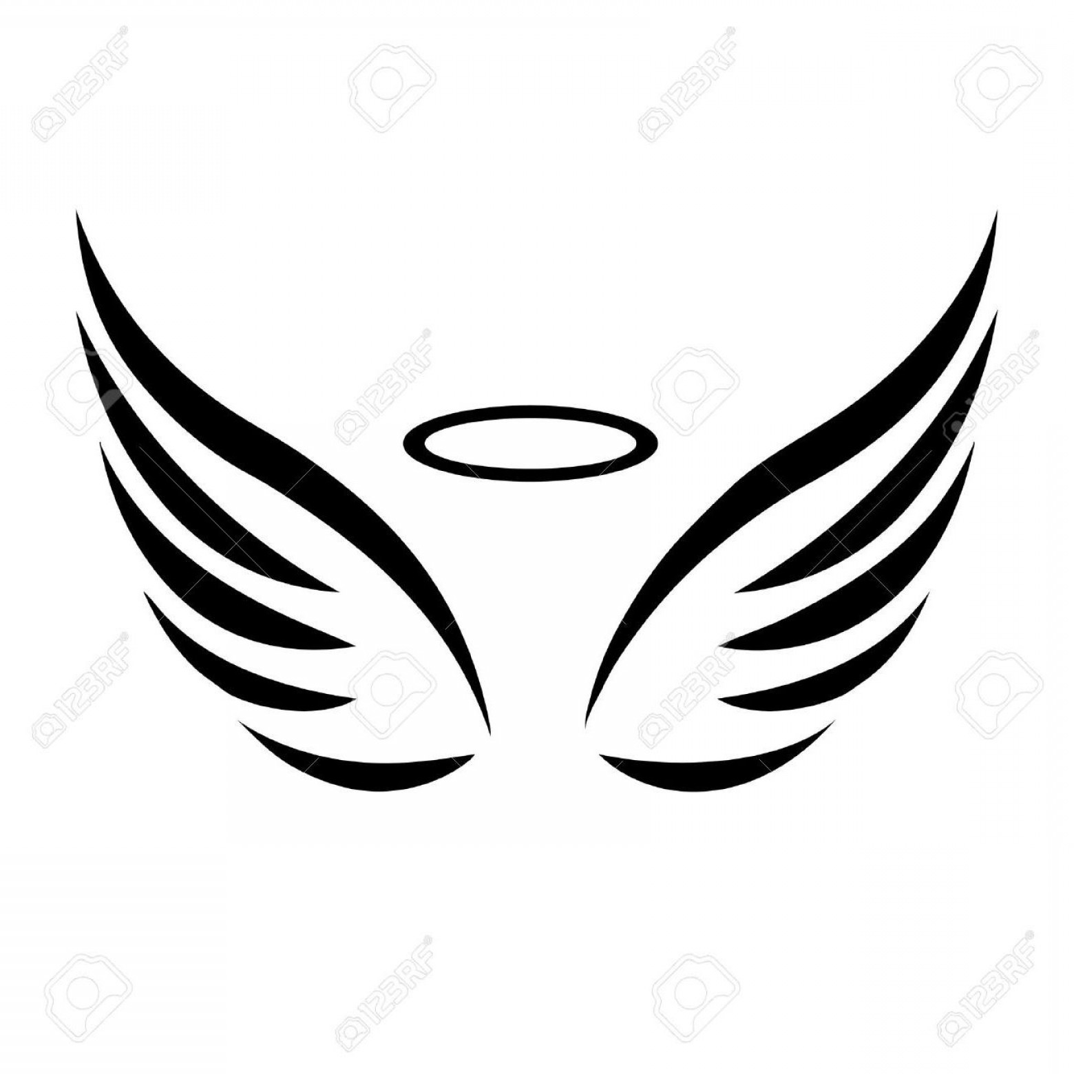 Boy Angel Wings Clipart Black And White