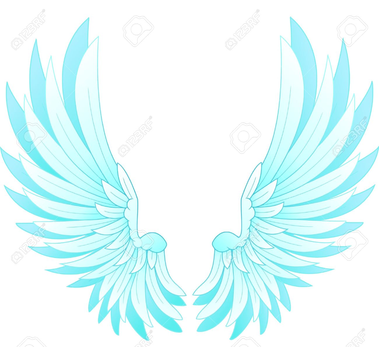 angel wings clipart blue