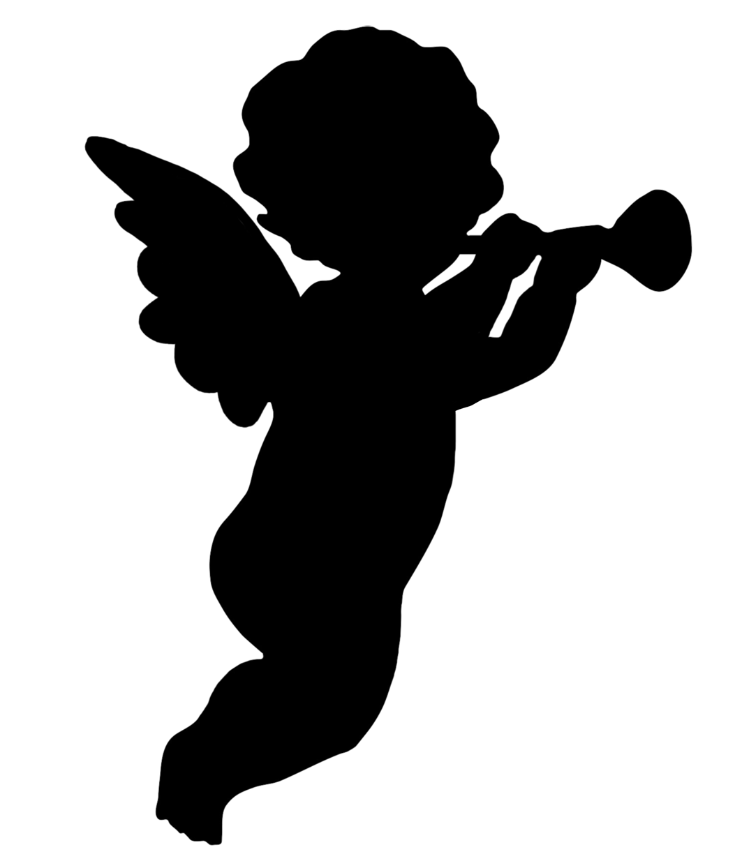 Cherub silhouette angel.