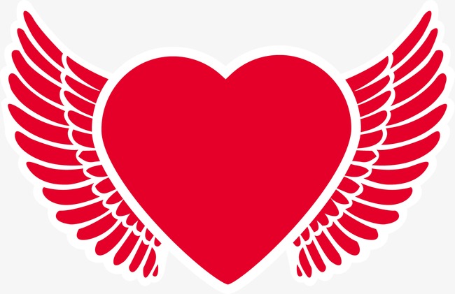 Heart with angel wings clipart