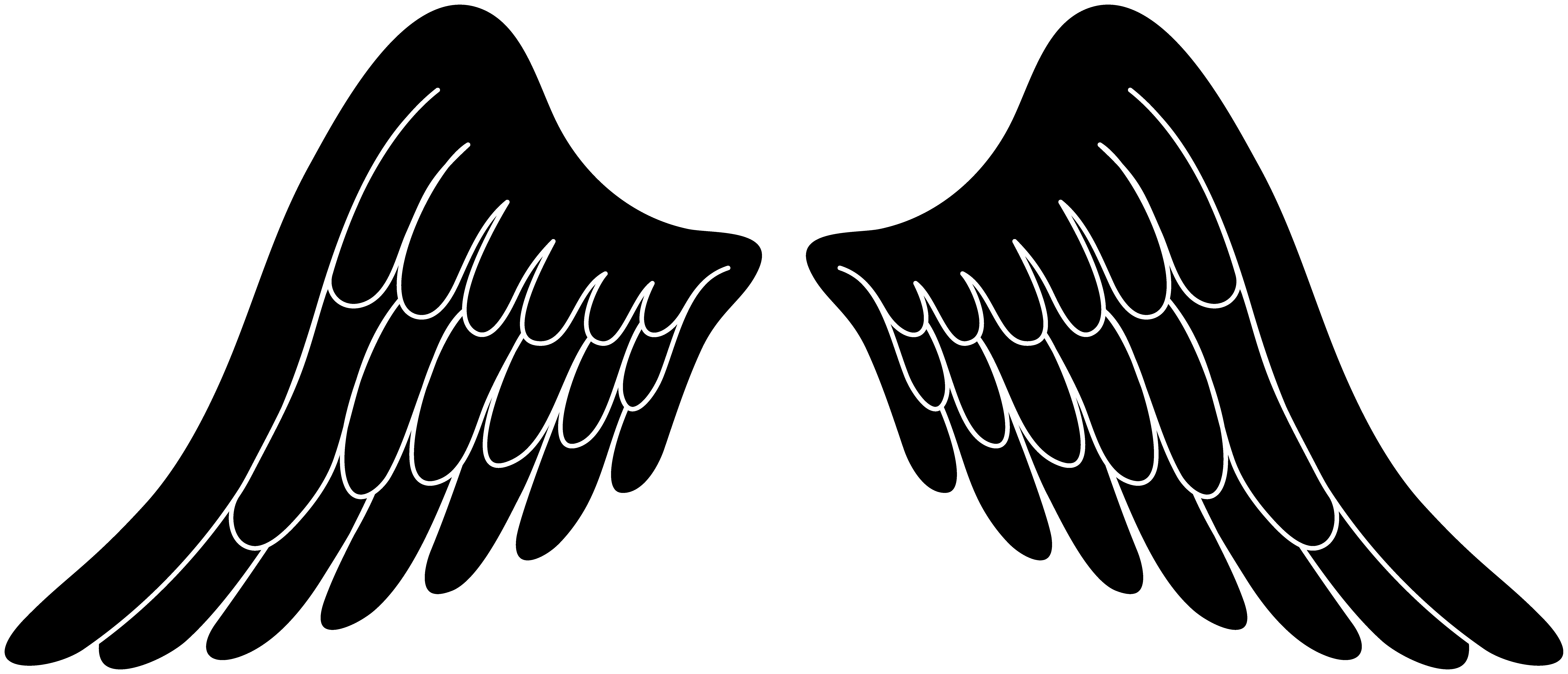 Free Angel Wings Black And White, Download Free Clip Art