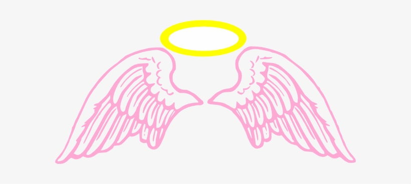 Cute Pink Angel Wings With Halo Clip Art At Clker