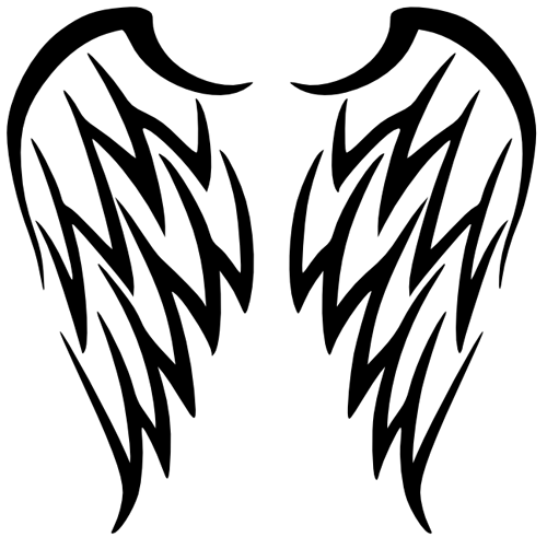 Tribal Angel Wings Tattoo Design