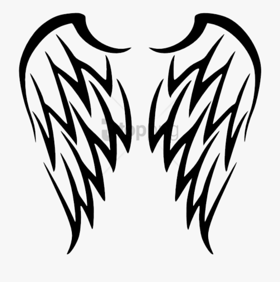 Tribal Angel Wings Tattoo Png Image With Transparent