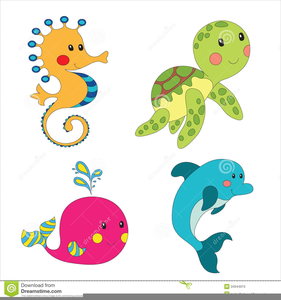 Cartoon ocean animals.