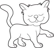 animals black and white clipart cat