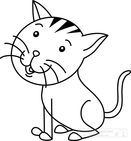 Cat black and white animals clipart cat stick character