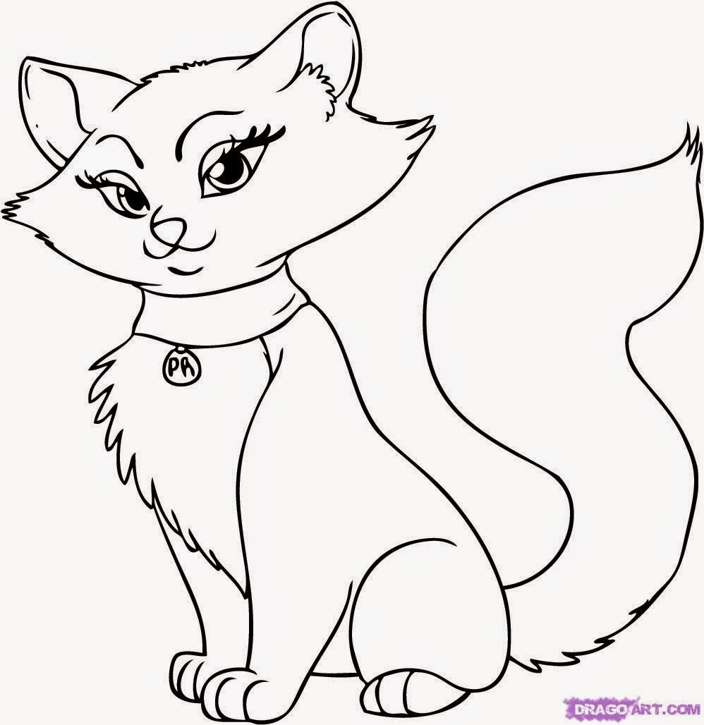 animals black and white clipart cat