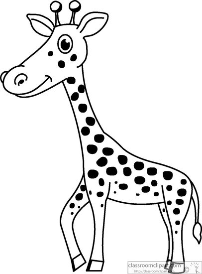 Giraffe Black And White Clipart