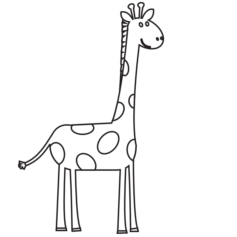 animals black and white clipart giraffe
