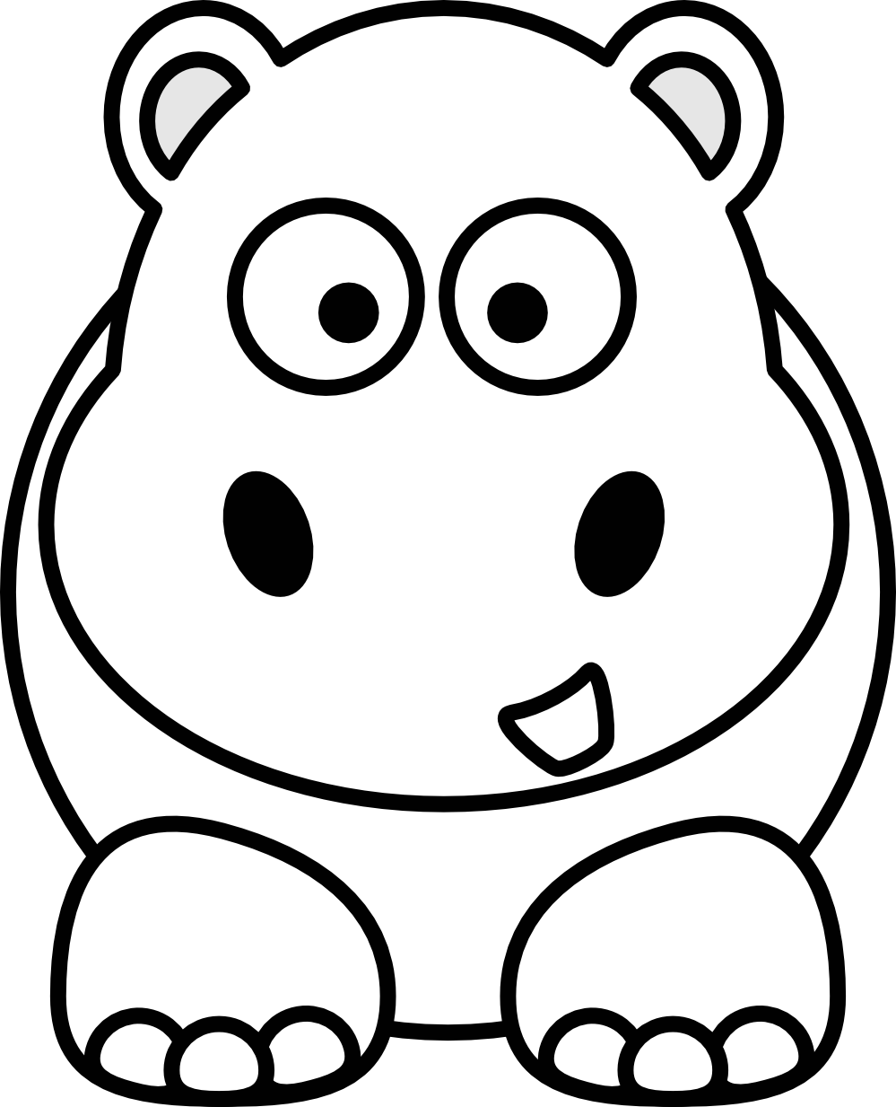 Free Black And White Cartoon Animals, Download Free Clip Art