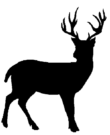 Deer clipart black.