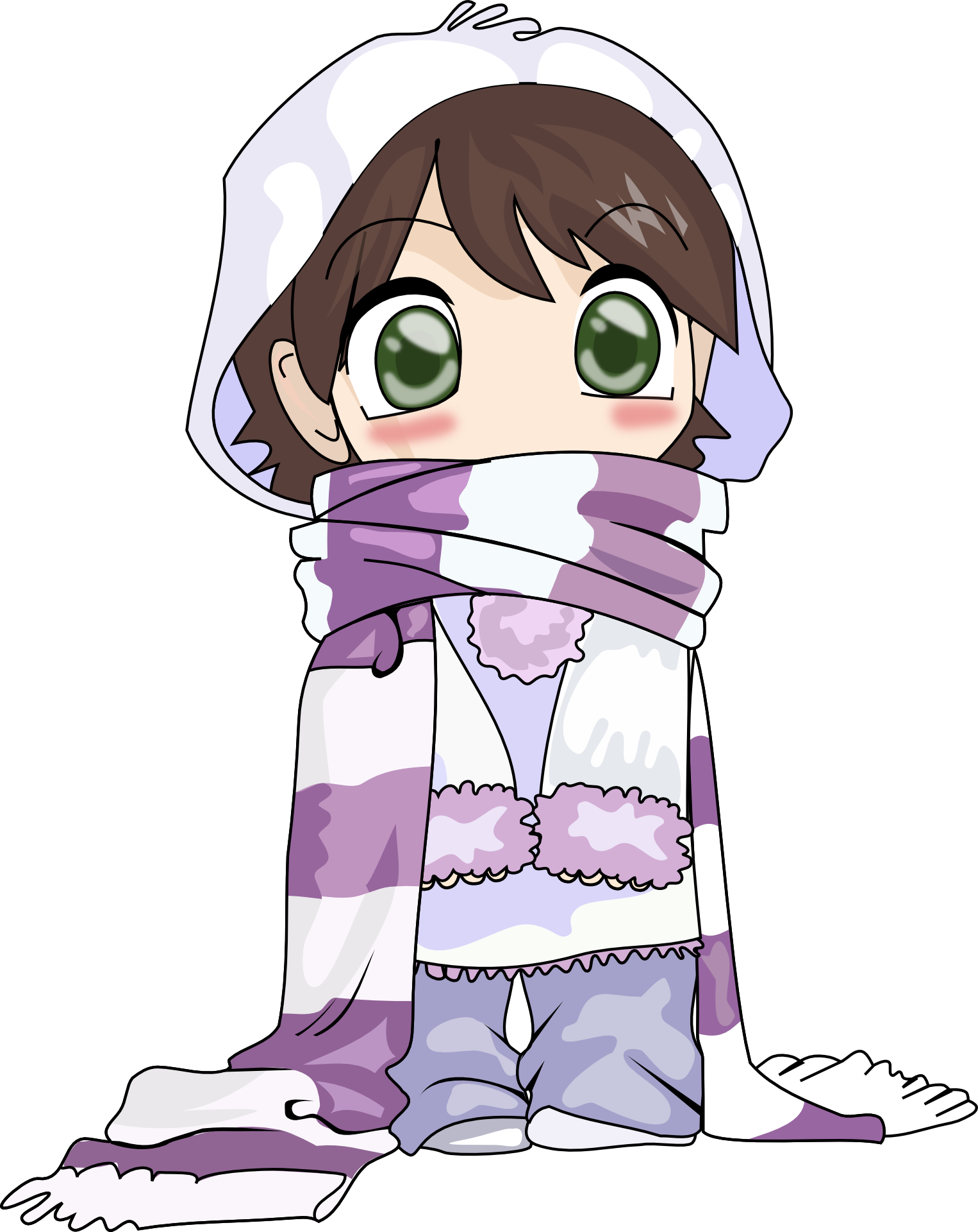 Clipart,anime girl in cute clothes free image