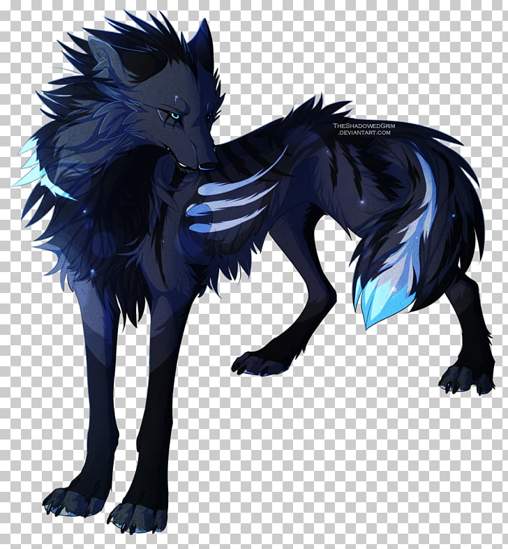Gray wolf Baby Wolves Drawing Anime Werewolf, BLUE WOLF PNG