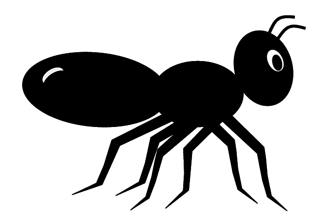 Ant clipart black.