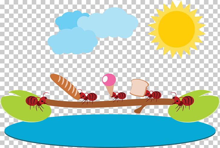 Ant Euclidean Teamwork Illustration, Ants on the trunk PNG