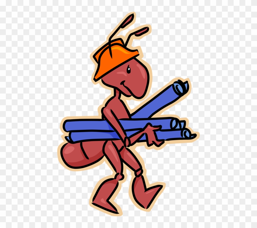 Vector Illustration Of Construction Worker Ant Insect