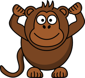 Brown monkey cliparts.