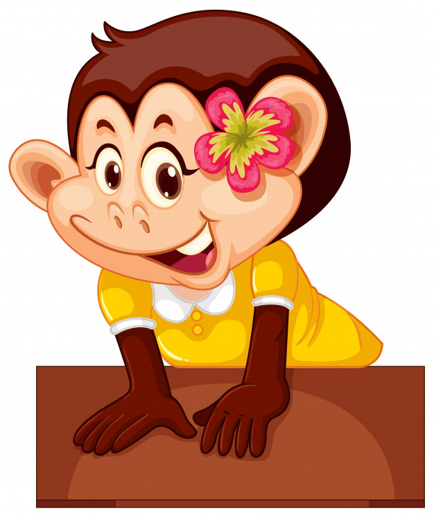 Cute female monkey character Vector