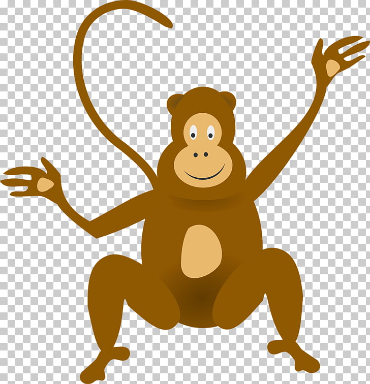 Monkey Jungle Ape , Brown monkey PNG clipart