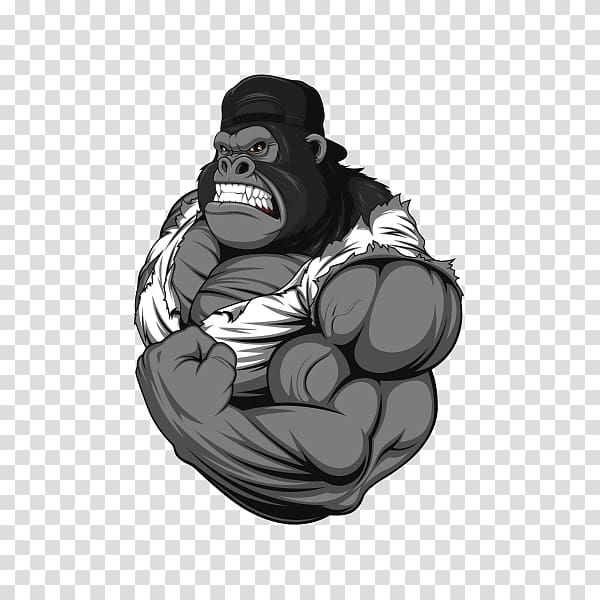 Gorilla character bodybuilding.
