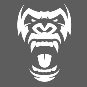 Details about Gorilla Roar Face Head Decal Window Bumper Sticker Car Zoo  Animal Ape Monkey