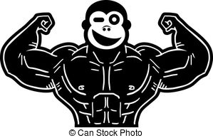 Strong monkey Vector Clip Art Illustrations