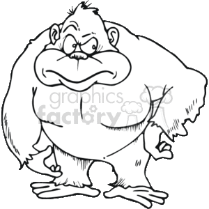 Black and white mad ape clipart