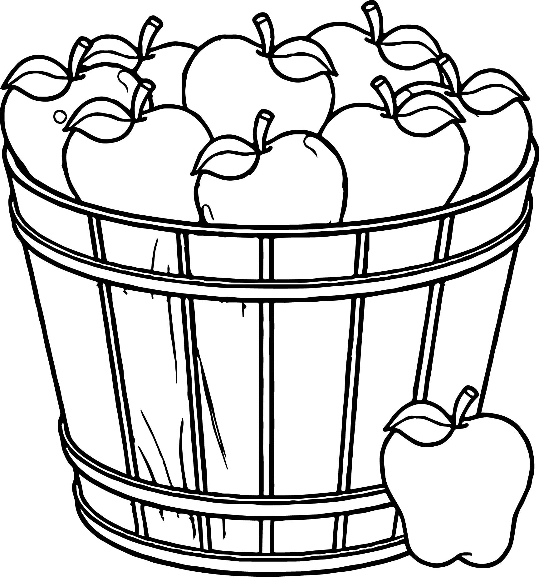 Cool Apple Basket Coloring Page
