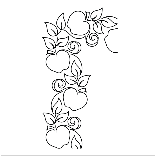 Apple border orchard border overall stencil