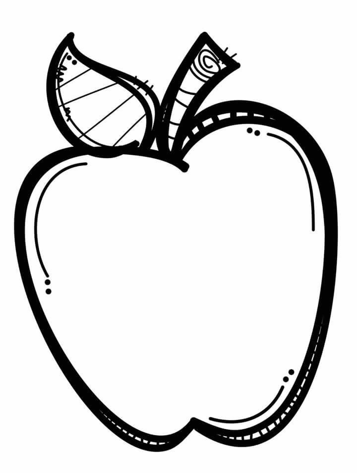 School Apple Clipart Black And White