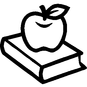 Book black and white apple black white apple and clipart