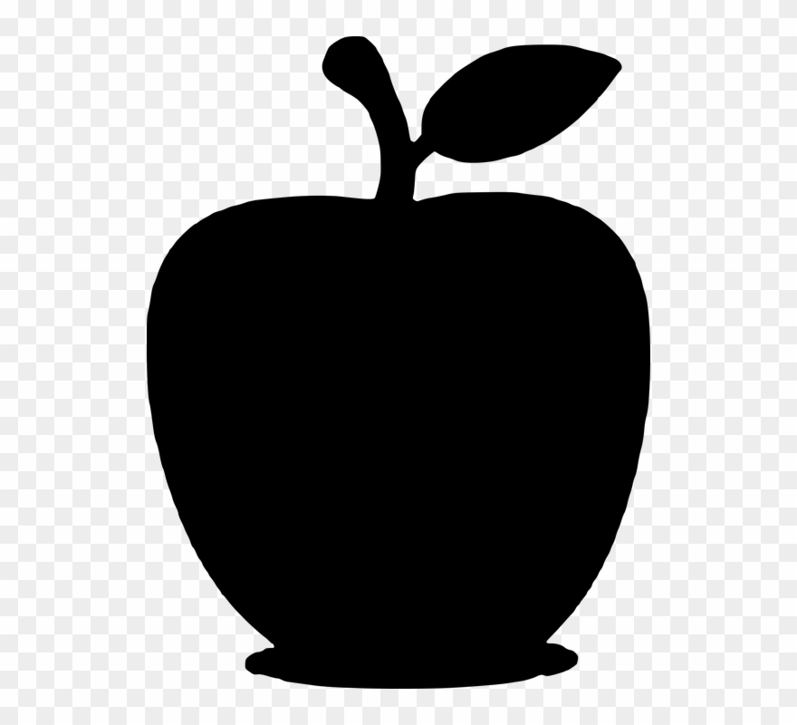 apple clipart black and white silhouette