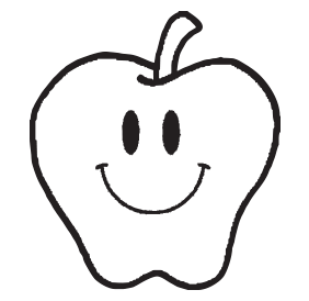 Apple with smiley.
