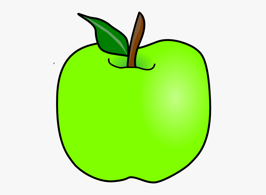 Green apple clipart.
