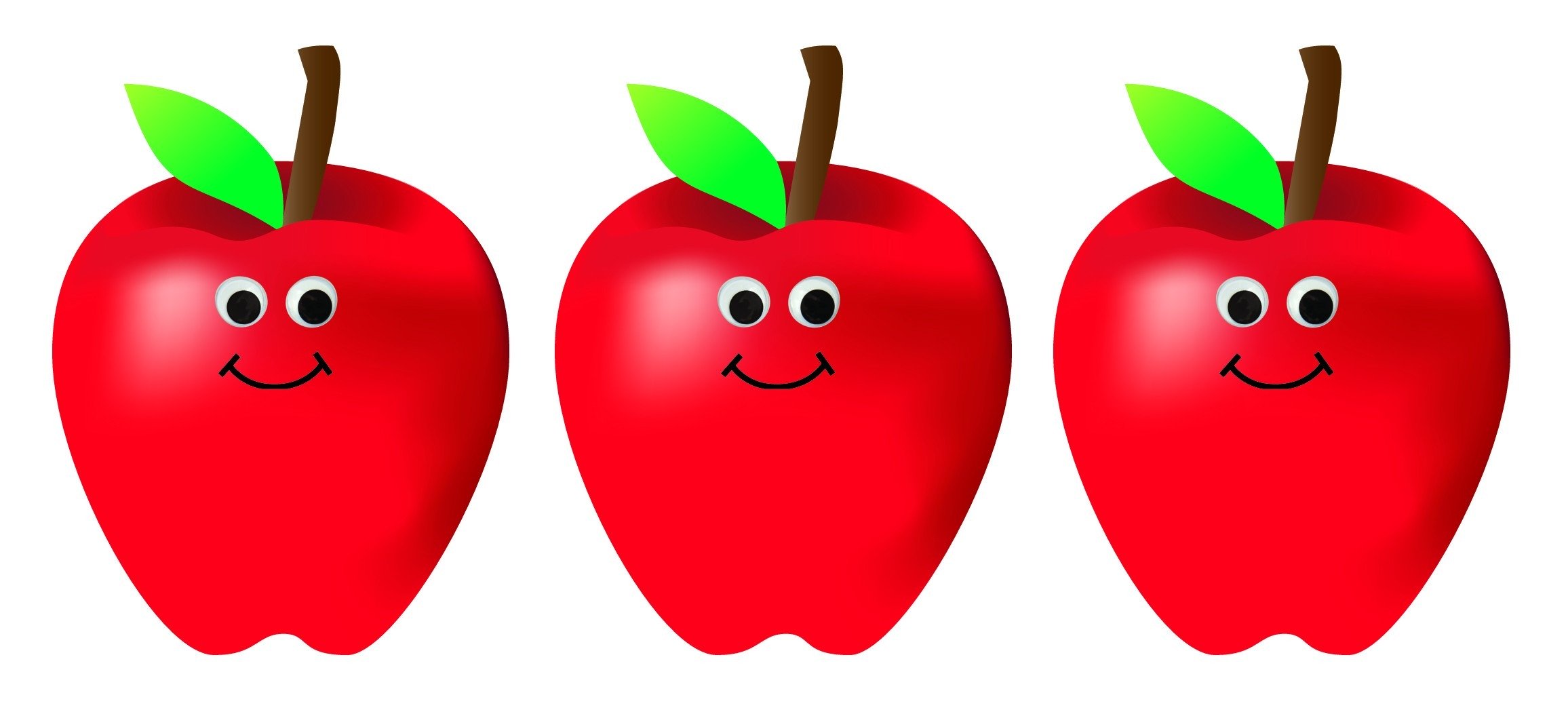 7 happy apples.
