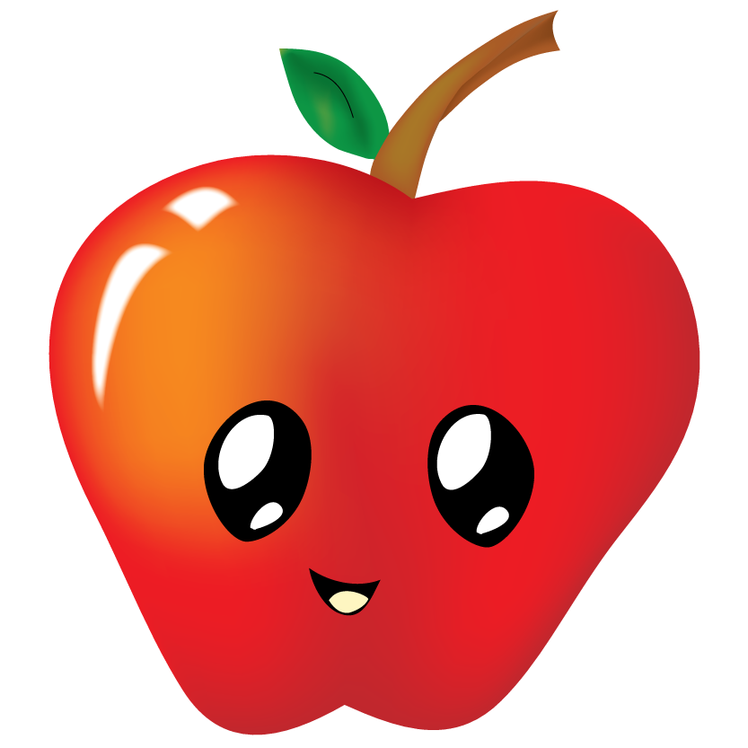 Kawaii clipart apple.