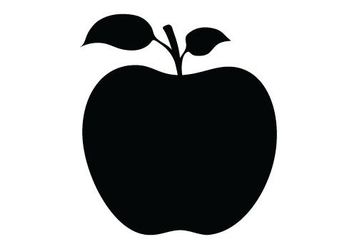 Apple silhouette vector.