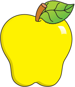Yellow apple clipart.