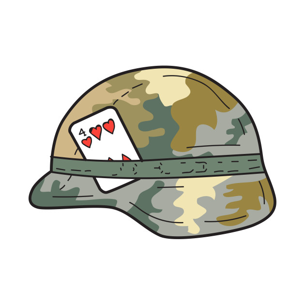 Army helmet hearts.