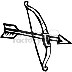 Black and white bow and arrow clipart