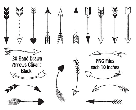 arrow clipart black and white tribal